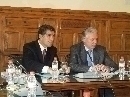 El presidente del TSJA, Lorenzo del Río, y el consejero de Gobernación y Justicia, Franciso Menacho.